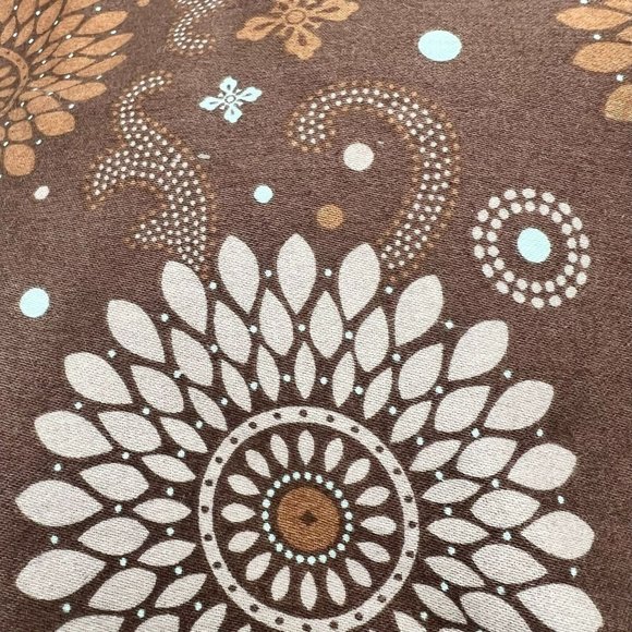 Thirty-One Shoulder Bag Brown Mandala Leather Straps Zip Closure - Picture 2 of 11